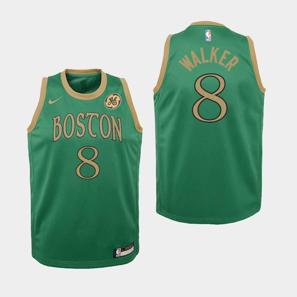 Men's Boston Celtics #8 Kemba Walker Green City Edition Swingman Stitched NBA Jersey